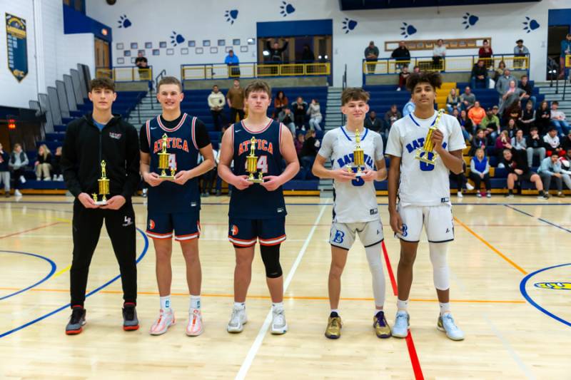 Lions All-Tournament players (not pictured Roy-Hart award player)  Photo by Steve Ognibene