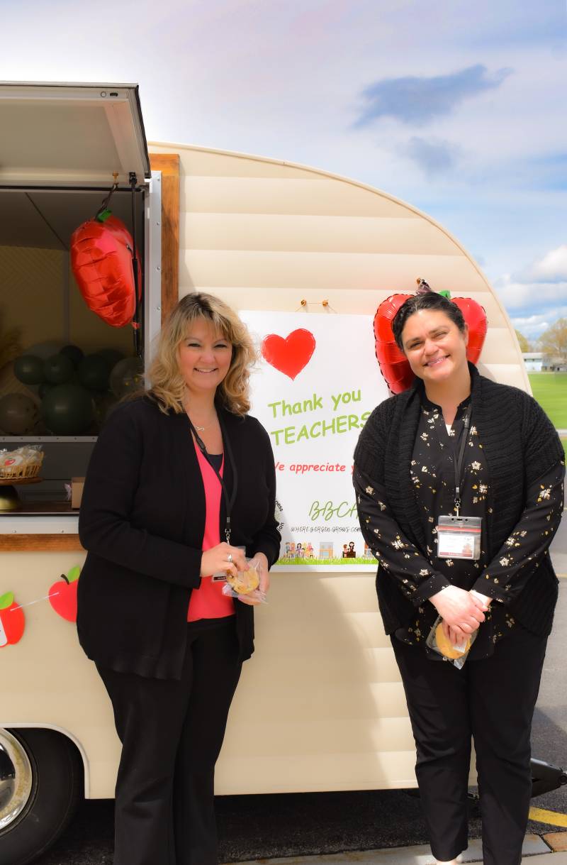 Byron-Bergen teachers with Spoonful of Sugar Sweets truck.