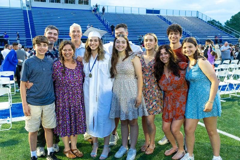 Family photo moment with senior Abby Moore