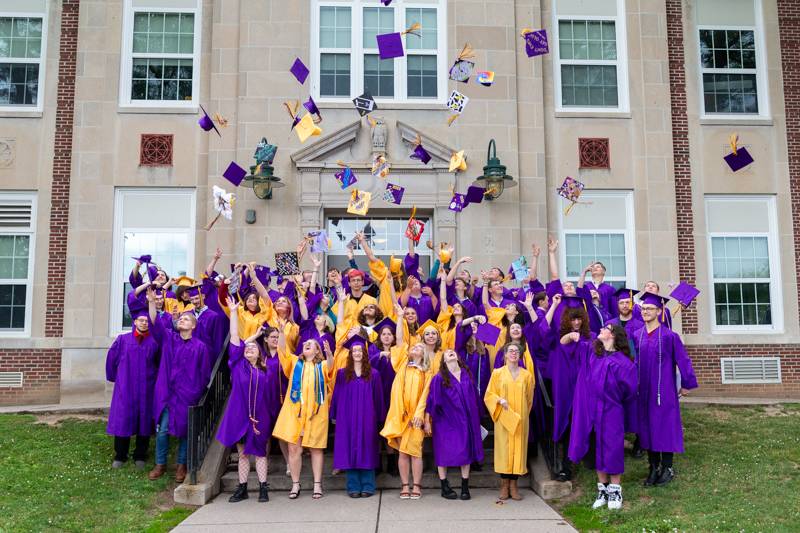 Pavilion students toss caps in celebration