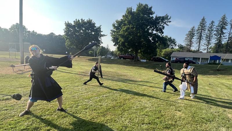 medieval reenactors  at kibbe park