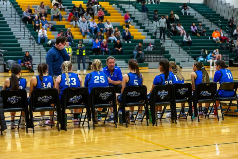 Batavia's bench during halftime.  Photo by Steve Ognibene