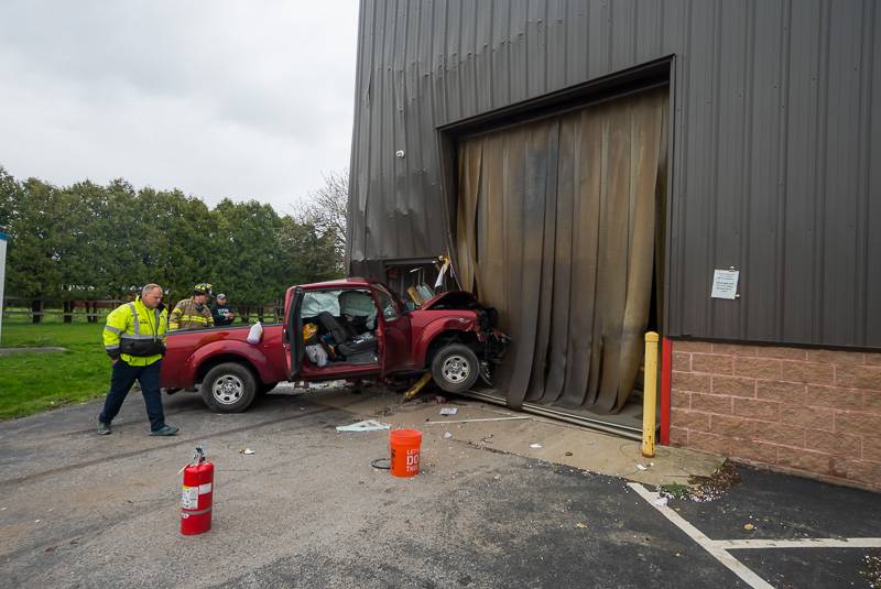 truck into building accident