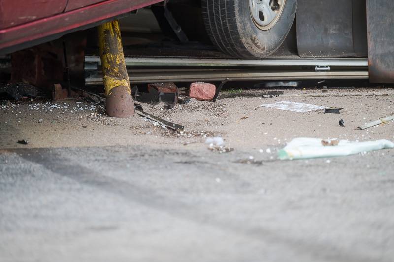 truck into building accident