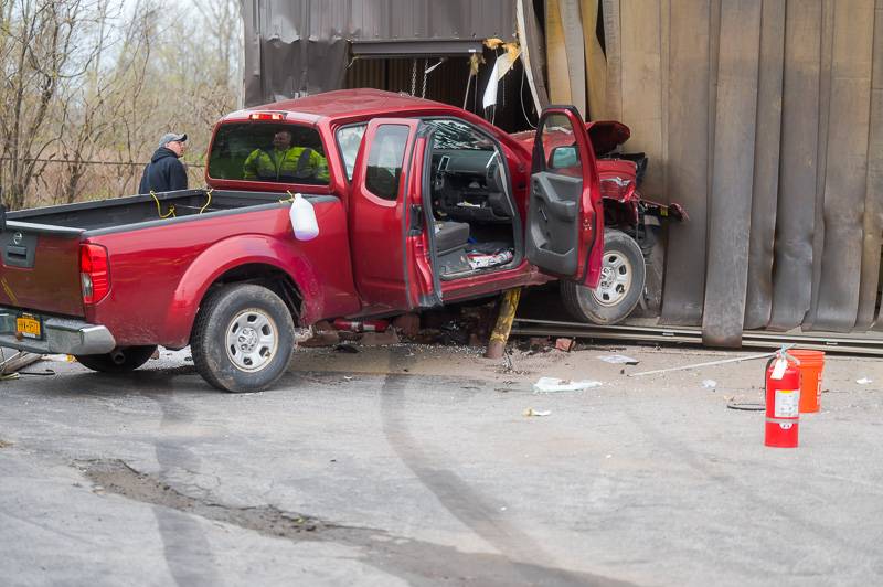 truck into building accident