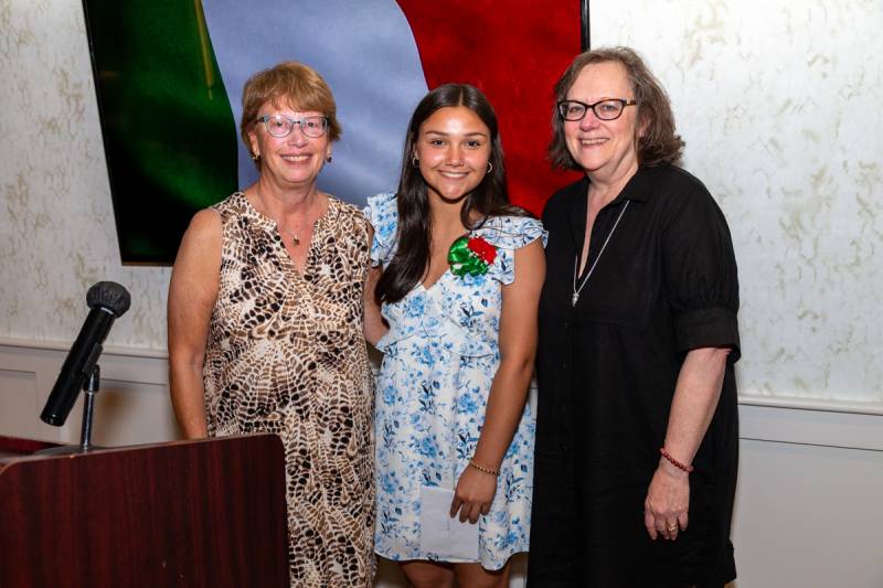 Julia Clark received the Vincent Gautieri Memorial Scholarship from members of his family.  Photo by Steve Ognibene