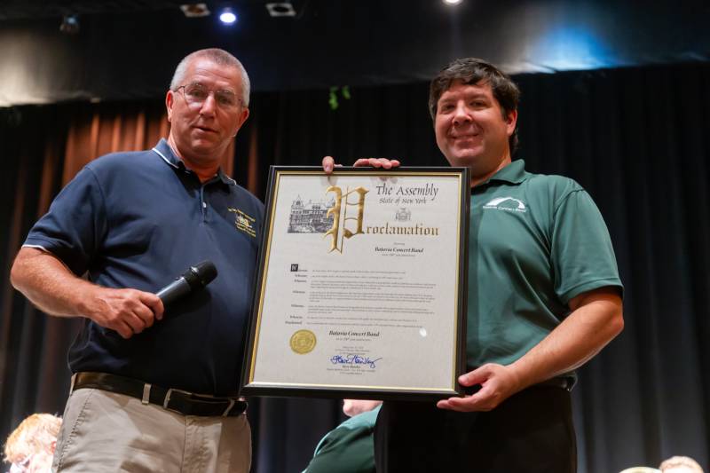 Proclamation by Steve Hawley was presented by his staff given to conductor Joshua Pacino  Photo by Steve Ognibene