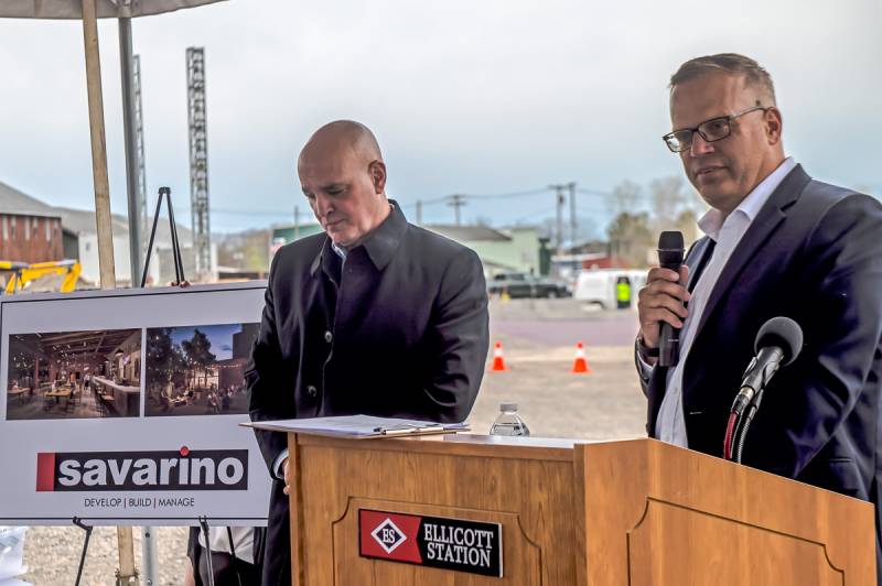 sam savarino, steve hyde, ellicott station groundbreaking