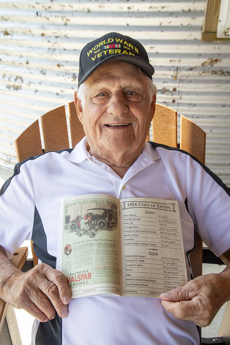 Joe Oddo celebrates his 100th birthday on Sunday with family and friends.  Photo by Steve Ognibene