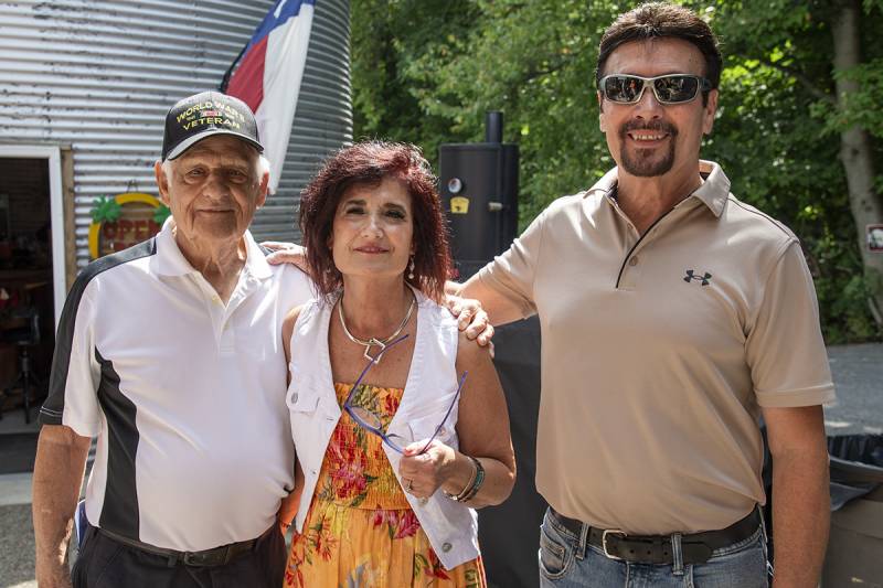 Joe with his daughter Marianne (Oddo) Anderson and Sal Oddo  Photo by Steve Ognibene