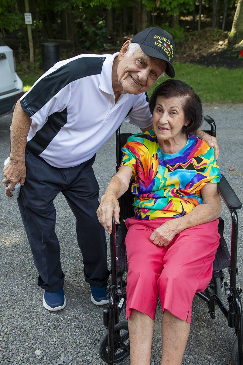 Joe Oddo 100 years old with his wife Fran 93 years old.  Photo by Steve Ognibene