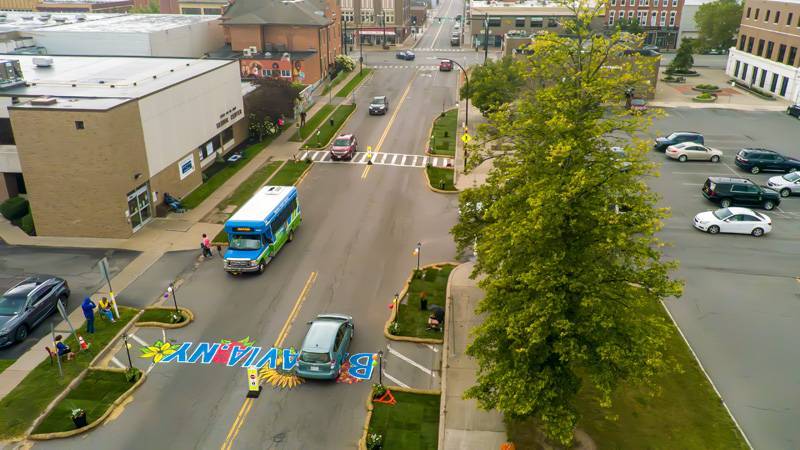 Aerial view of Bank Street