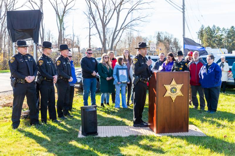 UnderSheriff Bradley Mazur opening remarks by the department.  Photo by Steve Ognibene