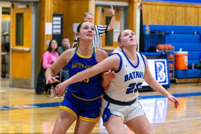 Genesee County girls basketball teams face one another at Batavia High School Tuesday night.  Batavia picks up it's first win at home on the season.  Photo by Steve Ognibene