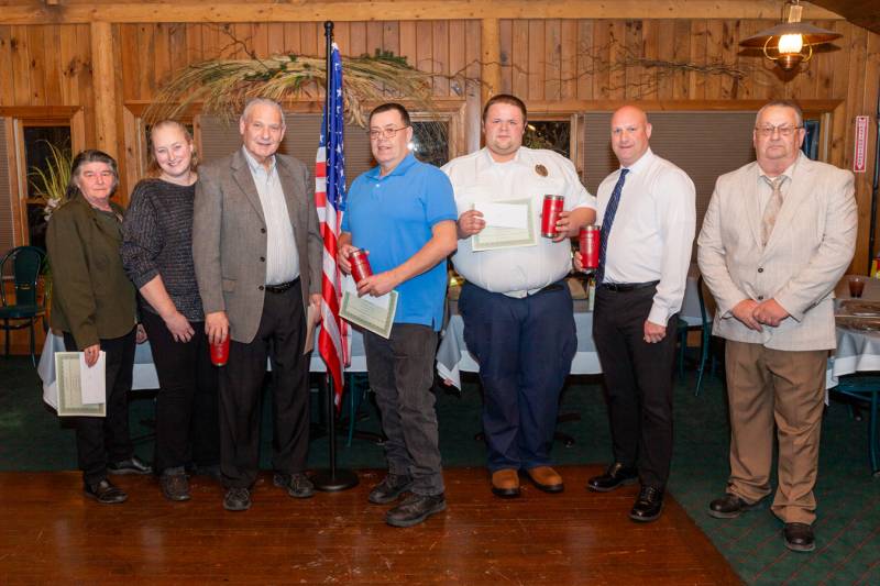 Members of Bethany fire department who were in the top 10 of attendning calls during the year.  Photo by Steve Ognibene