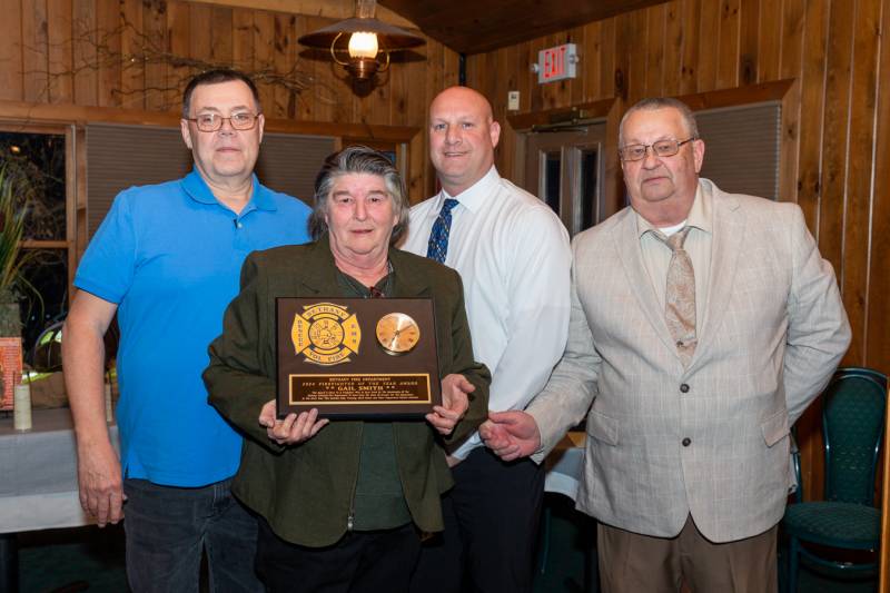 EMS Captain, Gail Smith, received the firefighter of the year award.  Photo by Steve Ognibene