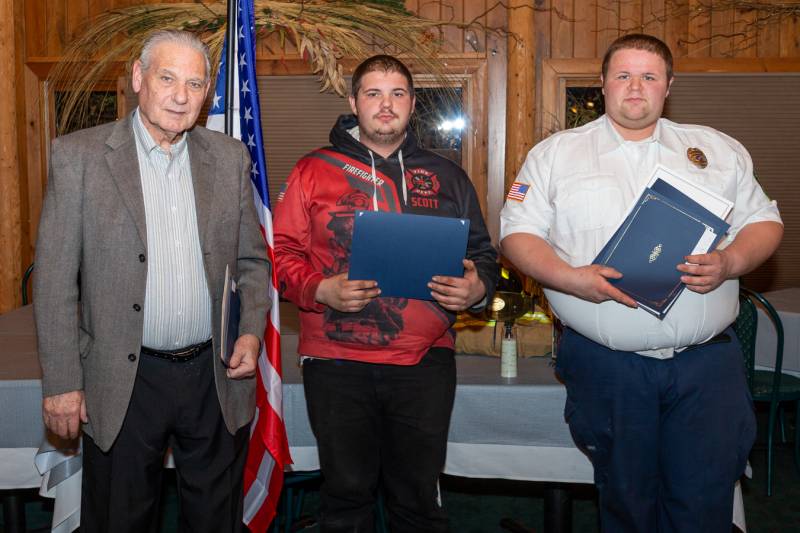   A couple members in attendance recieved years of service awards.  Photo by Steve Ognibene