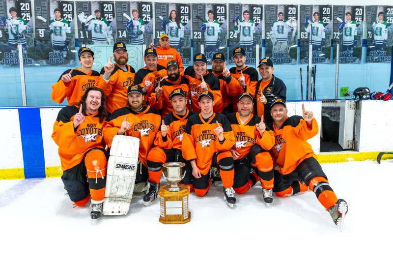 Kioti Tractor Coyotes won the Batavia Mens hockey League Championship, sunday morning at the David M. McCarthy Memorial Ice Arena.  Photo by Steve Ognibene