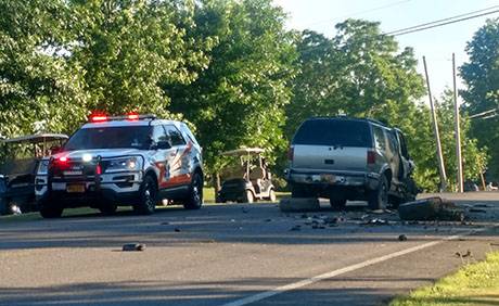 Cars totaled, juvenile driver injured in crash on Raymond roadway